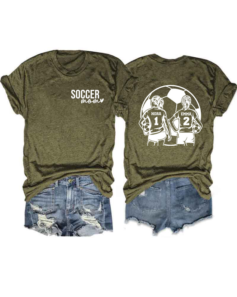 Personalized Soccer Mom 2 Girls T-Shirt