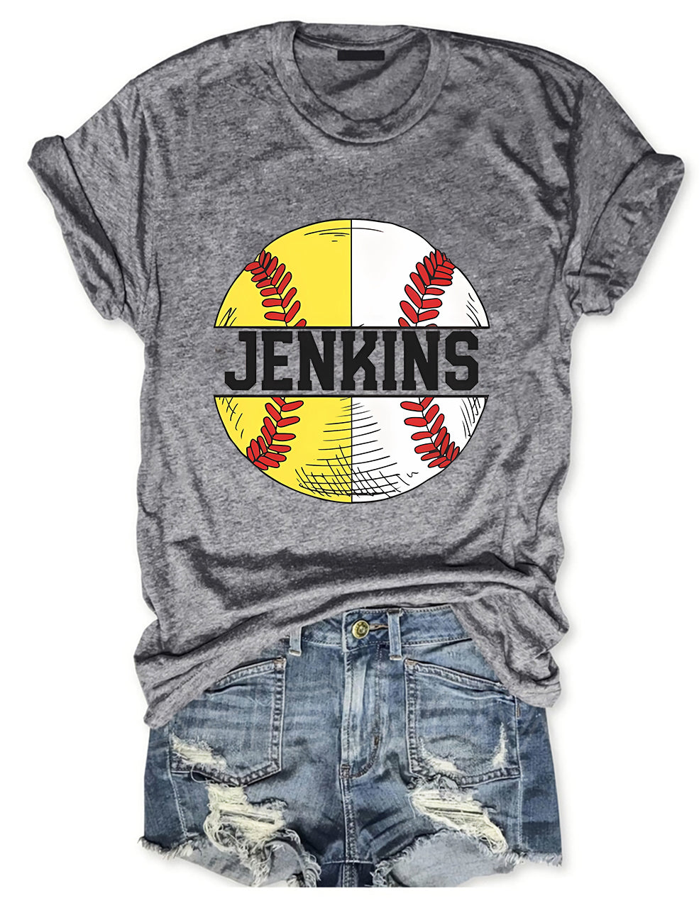 Custom Name Softball and Baseball T-Shirt