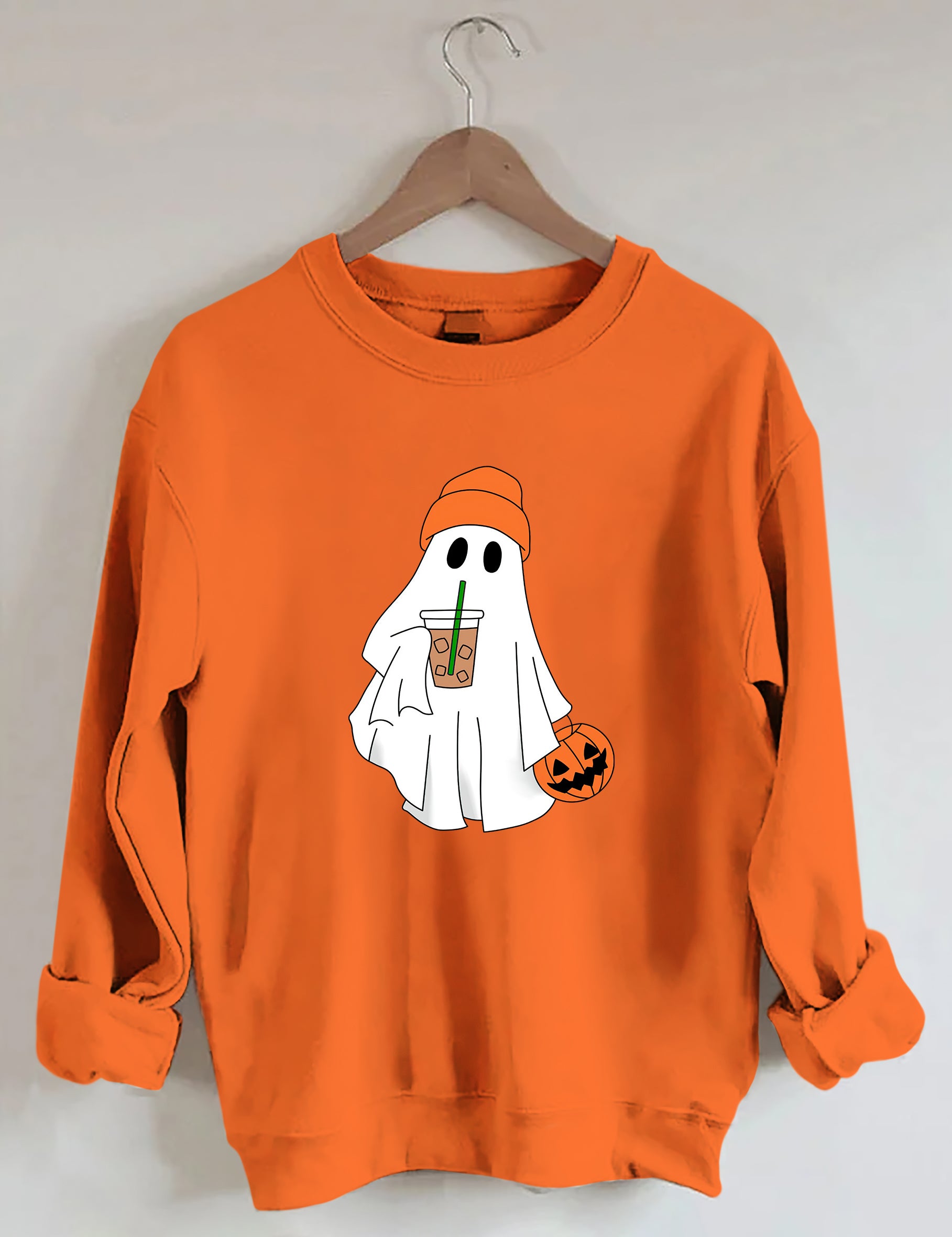 Cute Ghost Drinking Coffee Sweatshirt