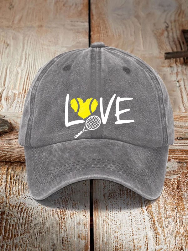 Women's love tennis printed hat