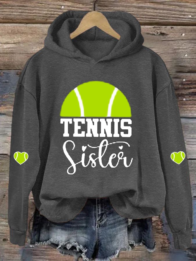 Women's Tennis Sister Tennis Lovers Casual Hoodie