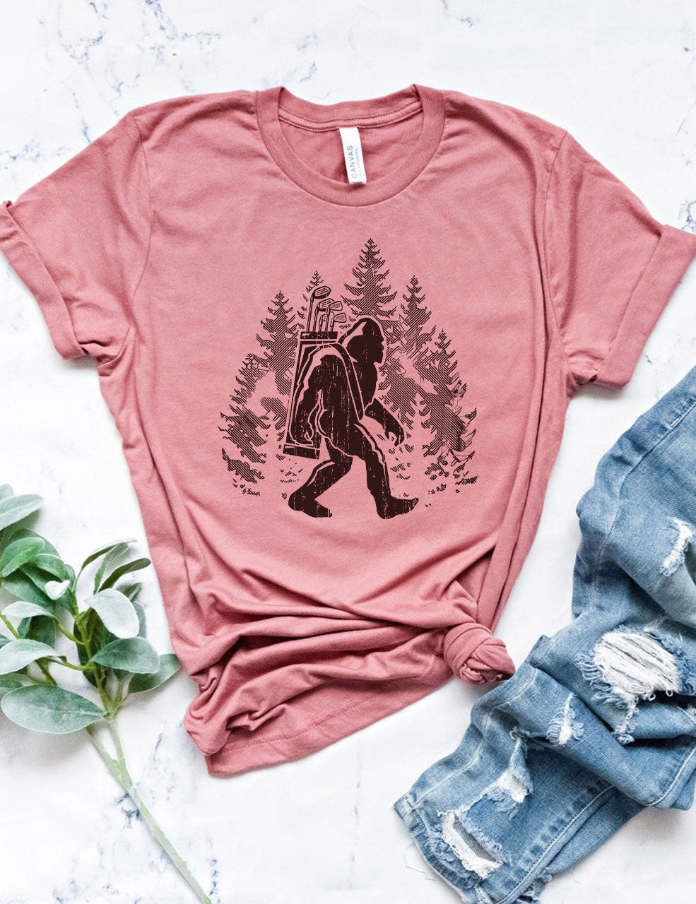 Funny Sasquatch Golfing T-shirt