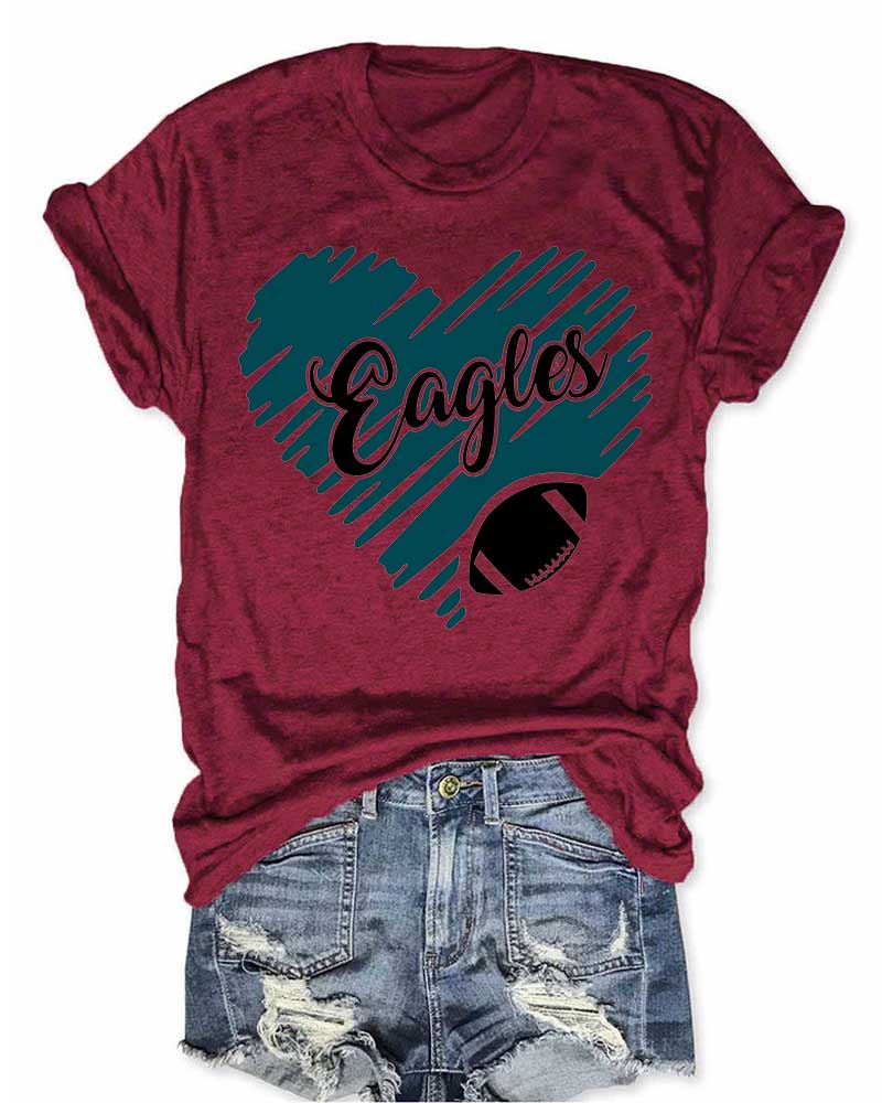 Eagles Heart Design T-Shirt