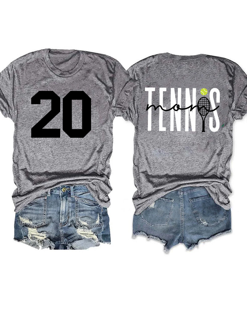 Tennis Mom Customized Number T-shirt