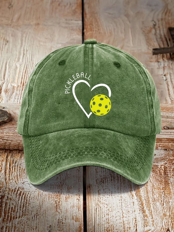 Pickleball Heart Print Unisex Hat