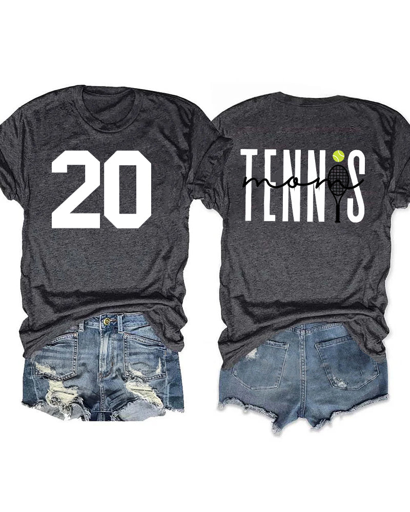 Tennis Mom Customized Number T-shirt