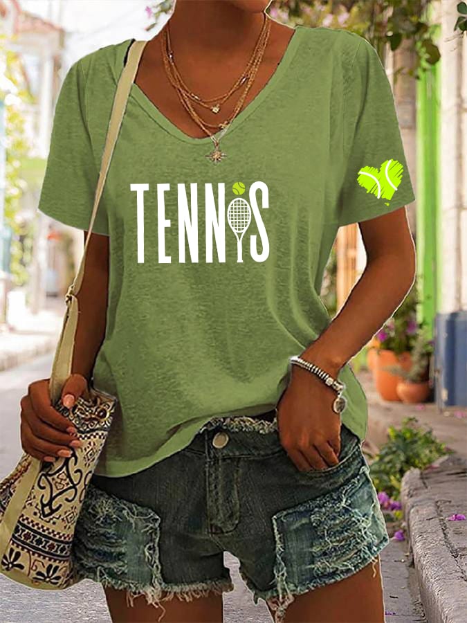 Women's Tennis Lovers V-neck T-shirt