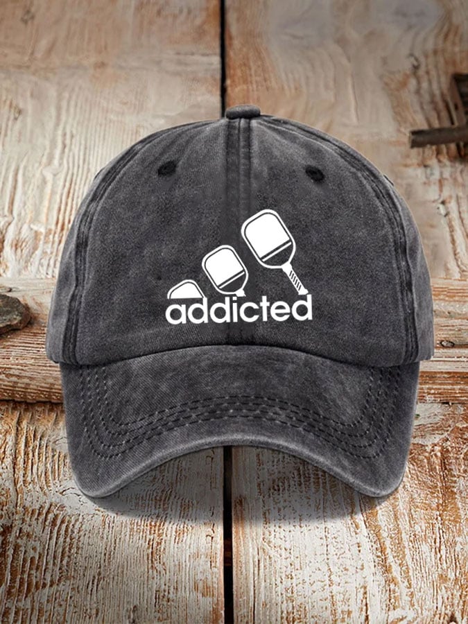 Funny pickleball "addicted" printed hat