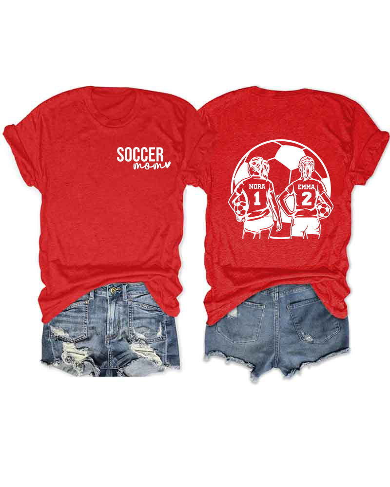 Personalized Soccer Mom 2 Girls T-Shirt