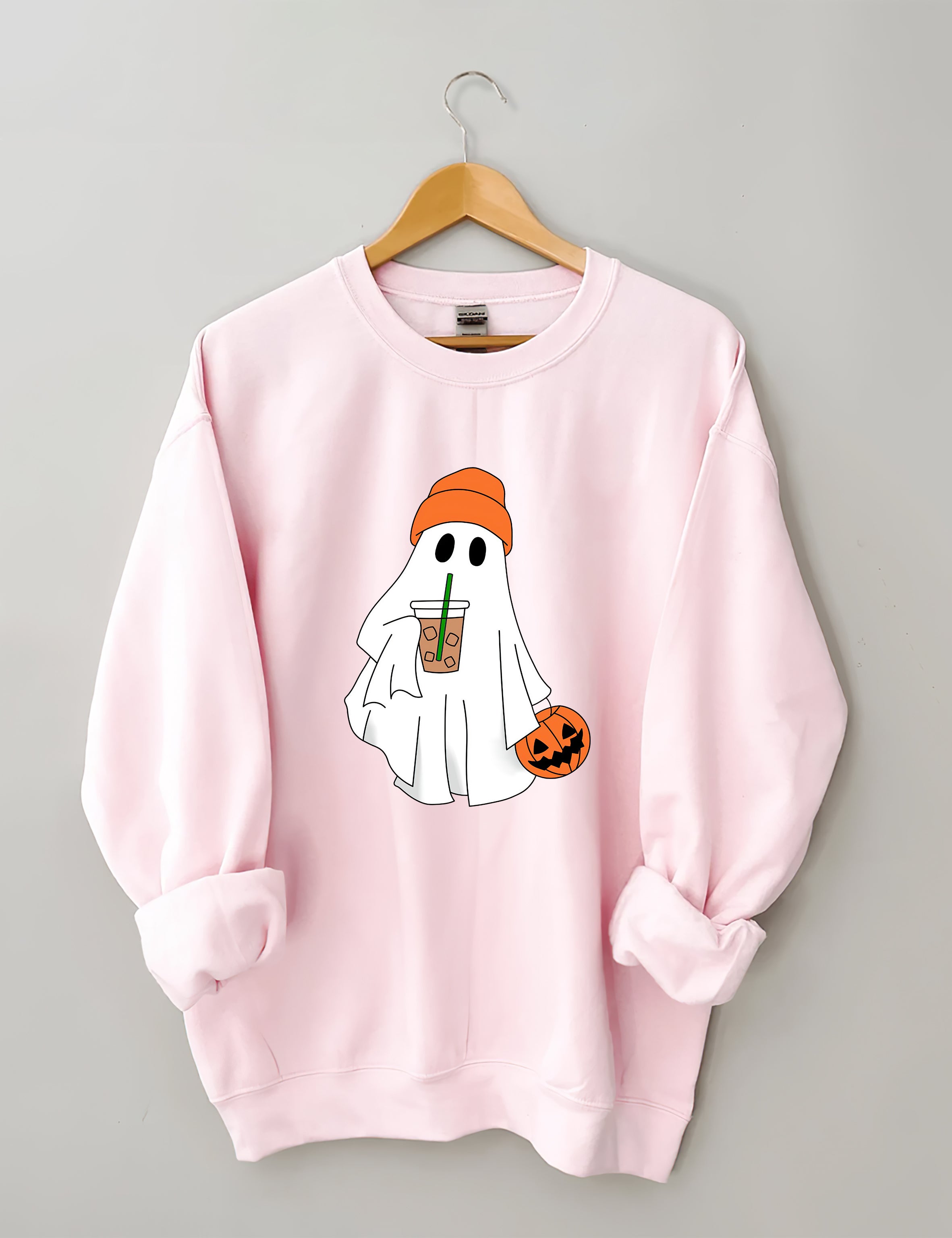 Cute Ghost Drinking Coffee Sweatshirt