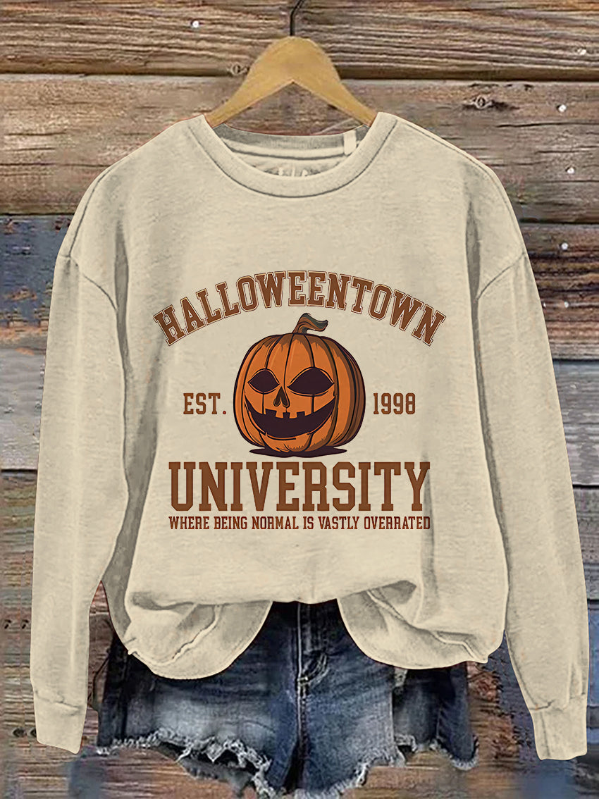 Halloweentown University Town Est 1998 Casual Print Sweatshirt