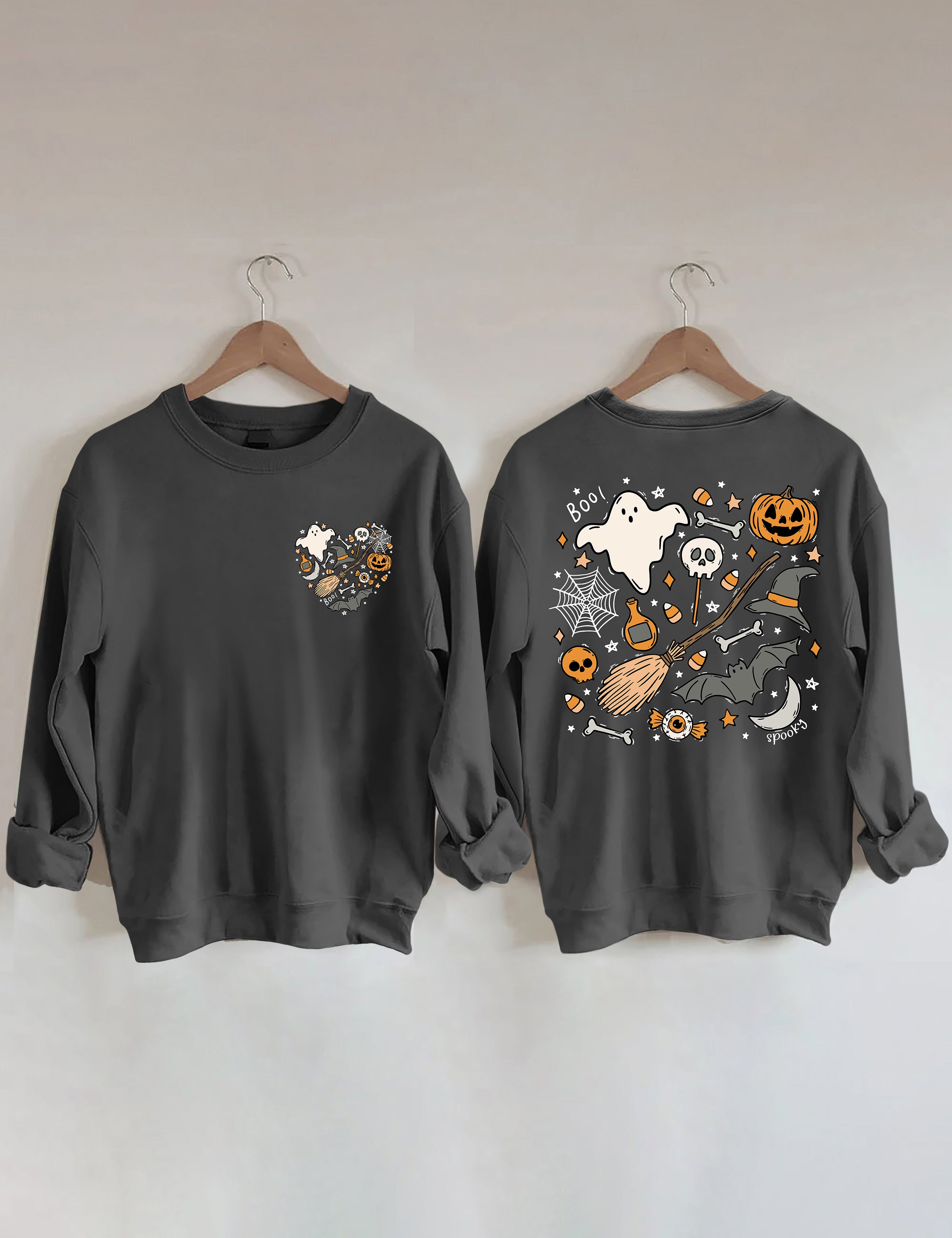 Ghost Outline Spooky Season Sweatshirt