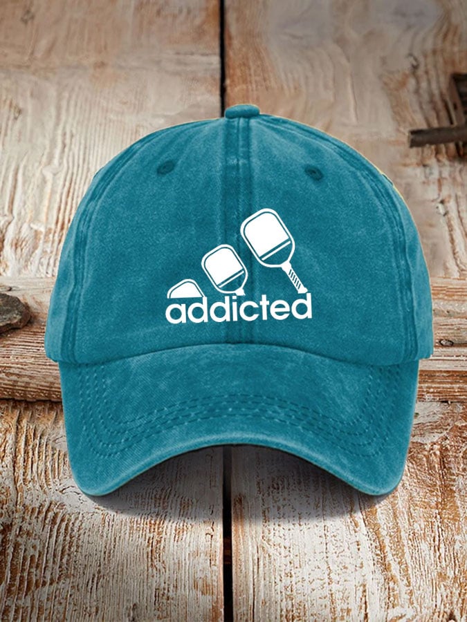 Funny pickleball "addicted" printed hat