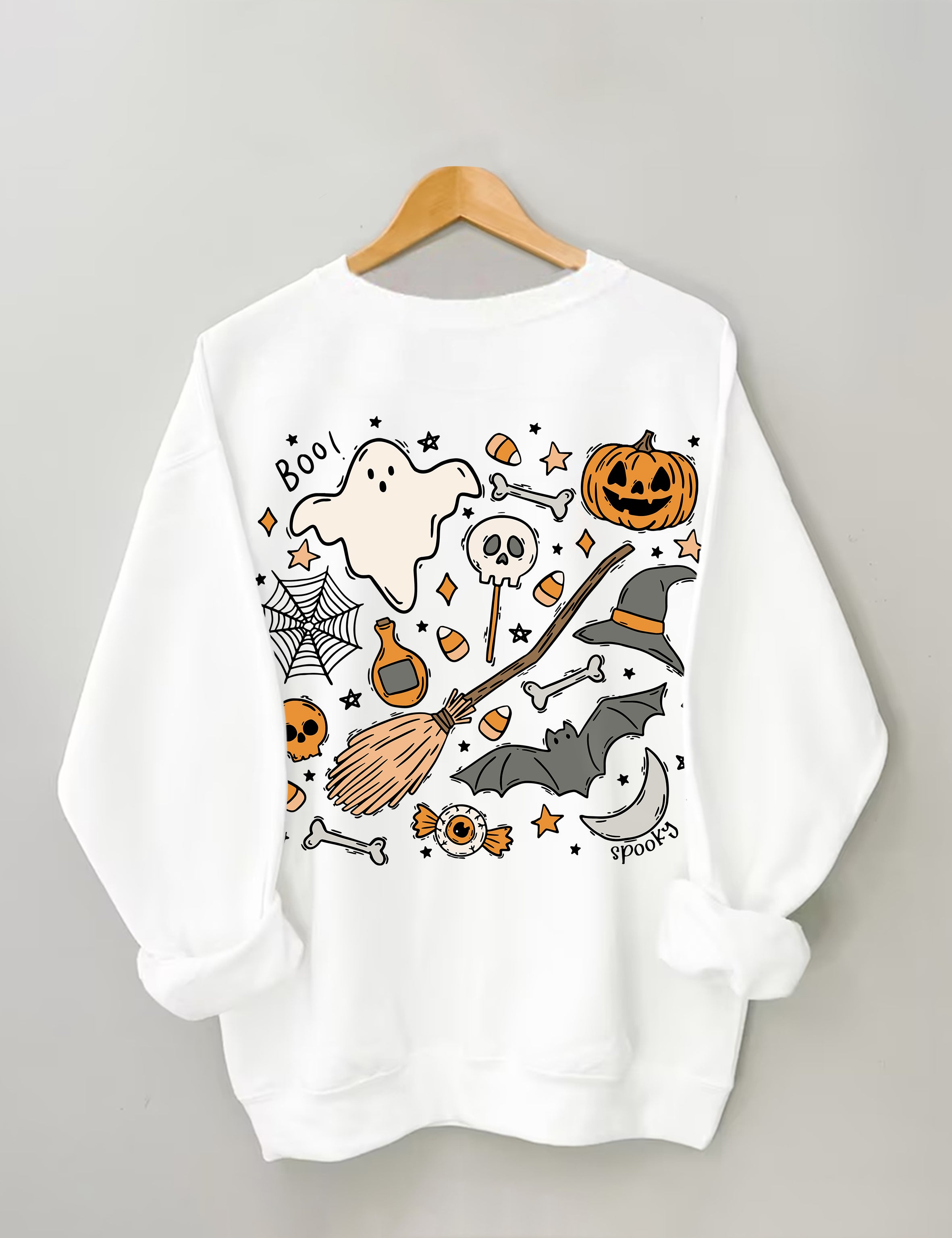 Ghost Outline Spooky Season Sweatshirt