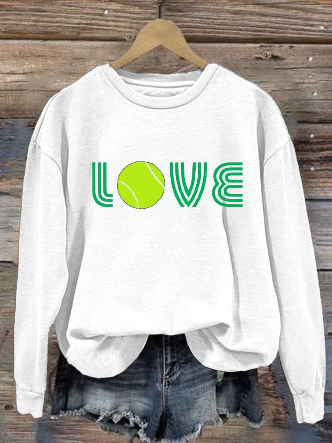 Women's Tennis Print Casual Sweatshirt