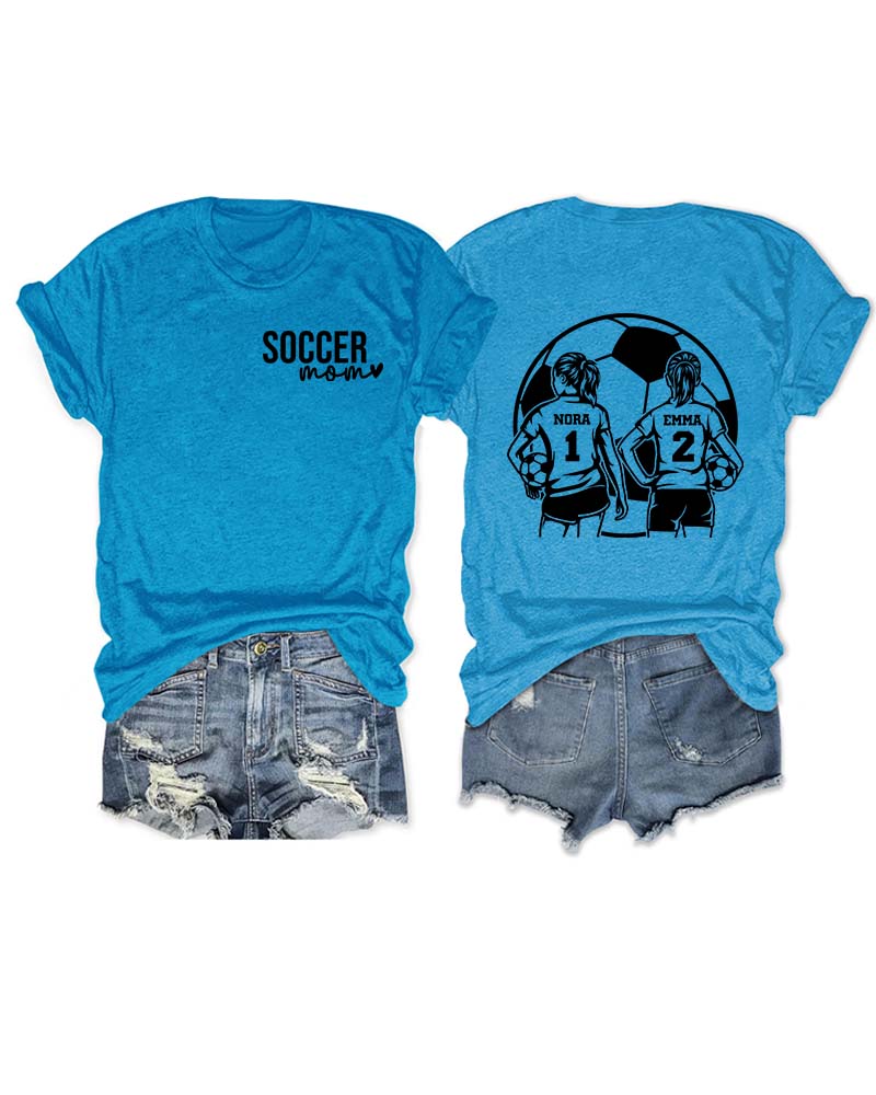 Personalized Soccer Mom 2 Girls T-Shirt