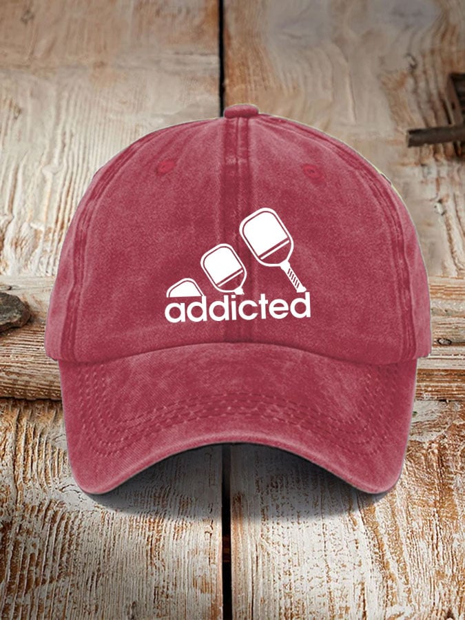 Funny pickleball "addicted" printed hat