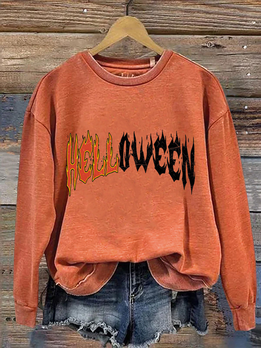 Funny Halloween Casual Print Sweatshirt