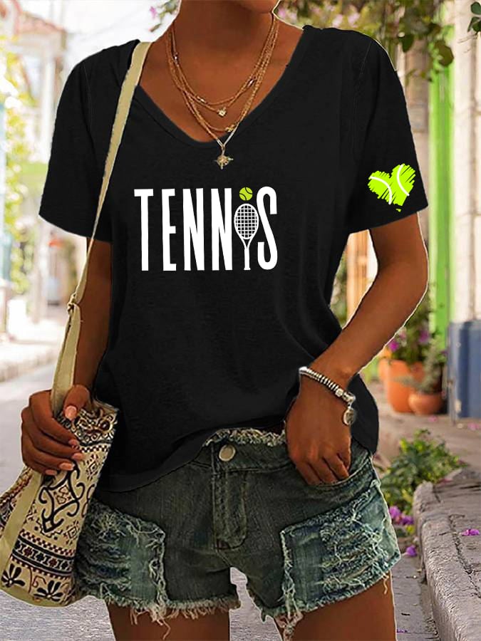 Women's Tennis Lovers V-neck T-shirt