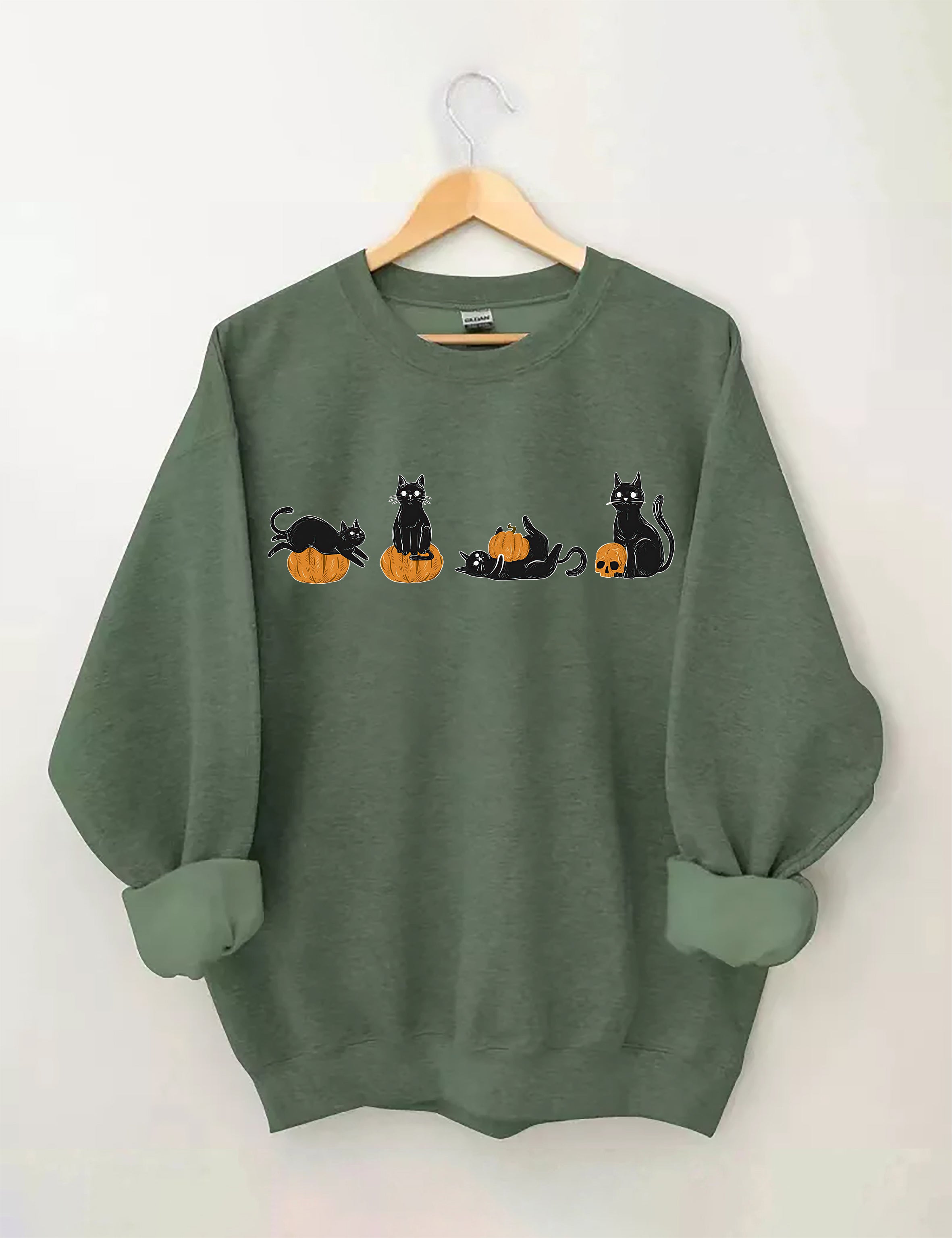 Halloween Pumpkin And Cats Sweatshirt