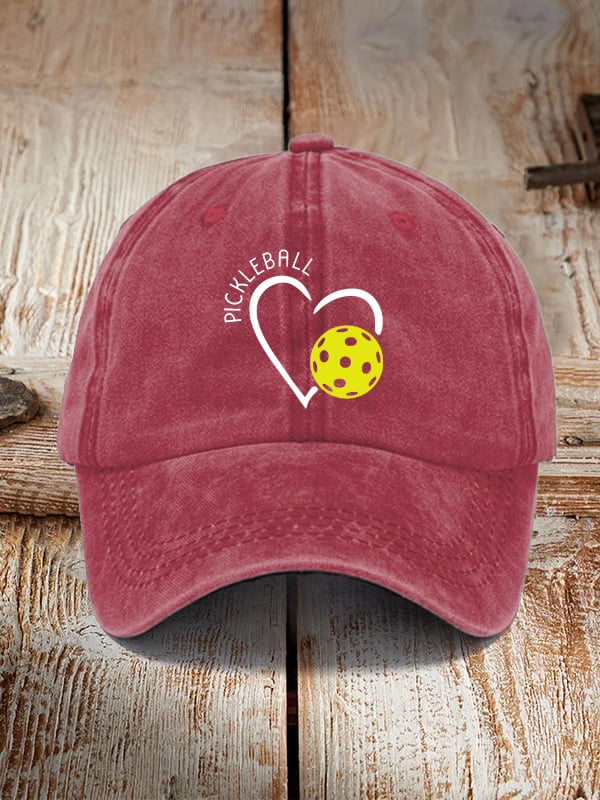 Pickleball Heart Print Unisex Hat