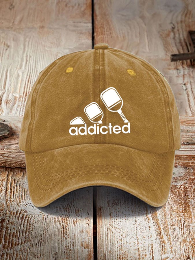 Funny pickleball "addicted" printed hat