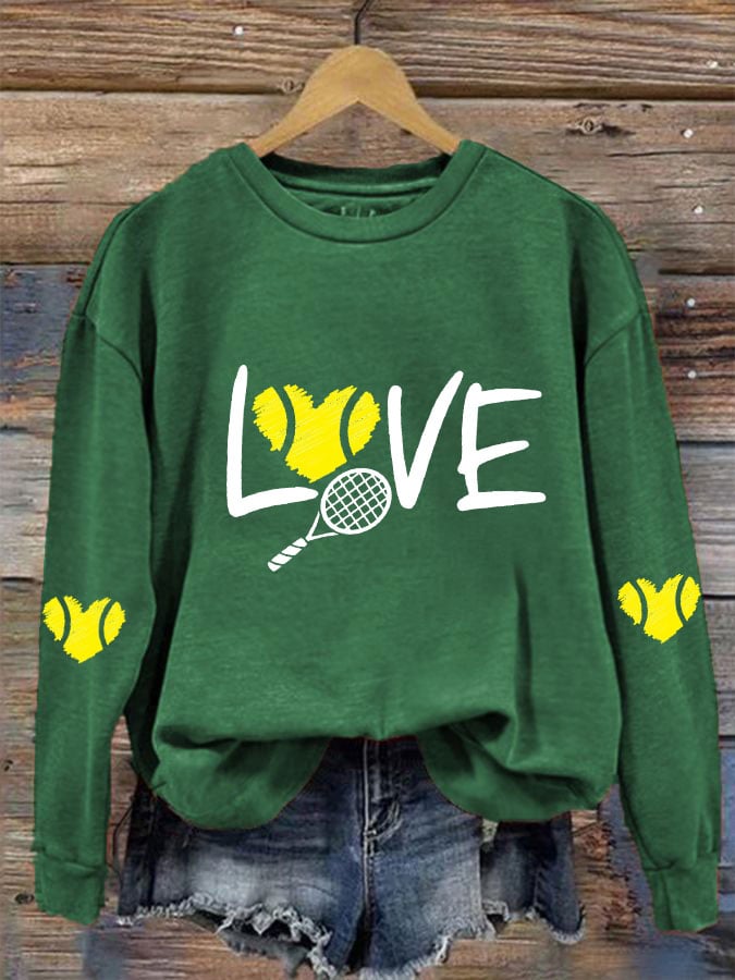 women's love tennis sweatshirt