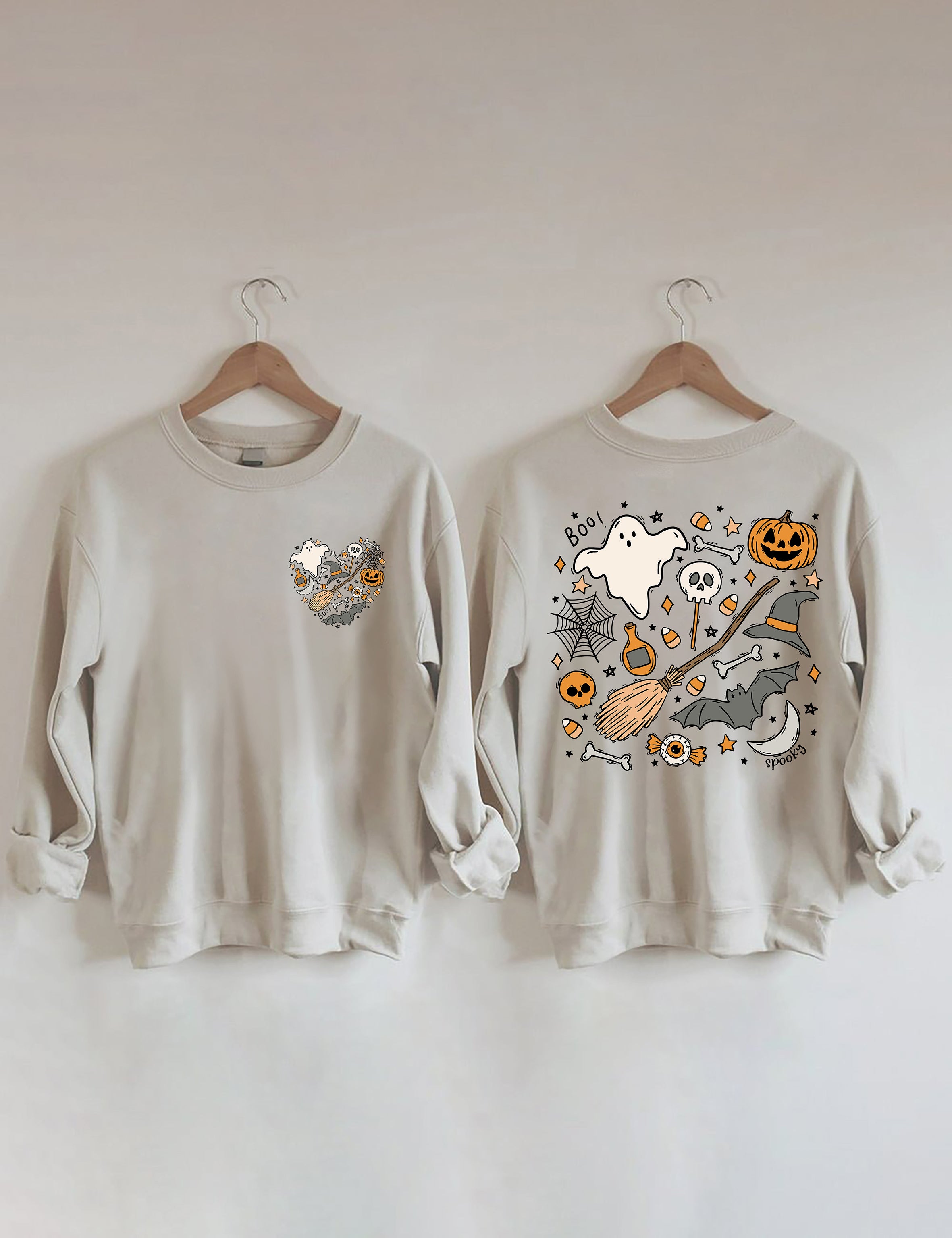 Ghost Outline Spooky Season Sweatshirt