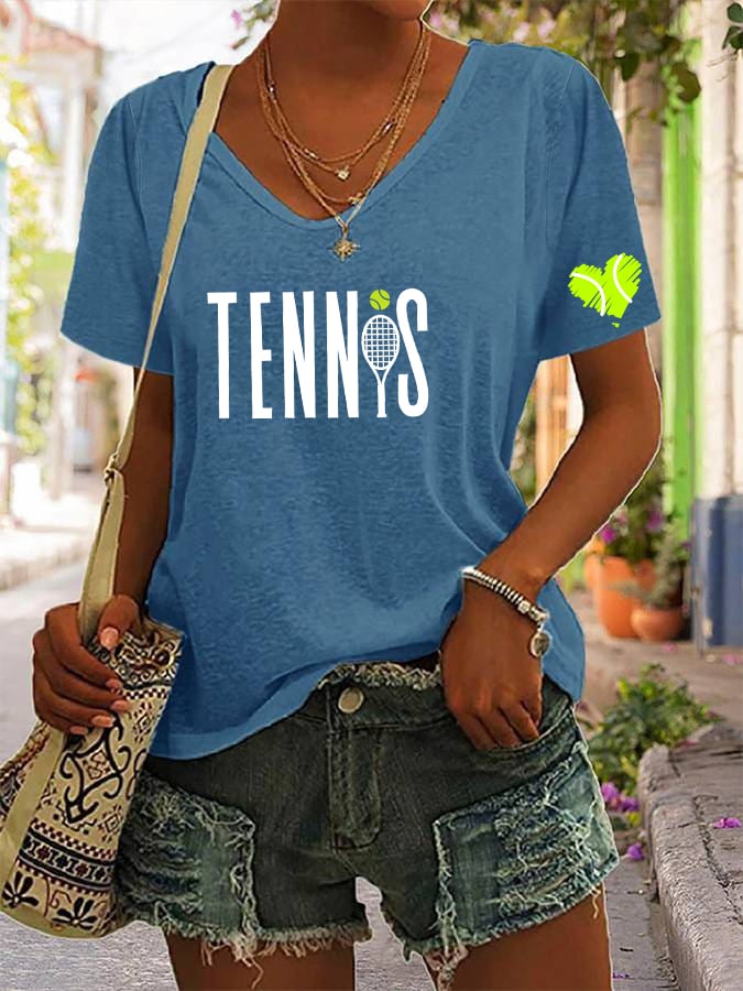 Women's Tennis Lovers V-neck T-shirt