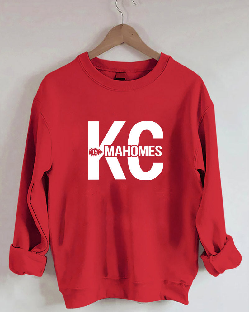 Mahomes KC Chiefs Football Crewneck Sweatshirt