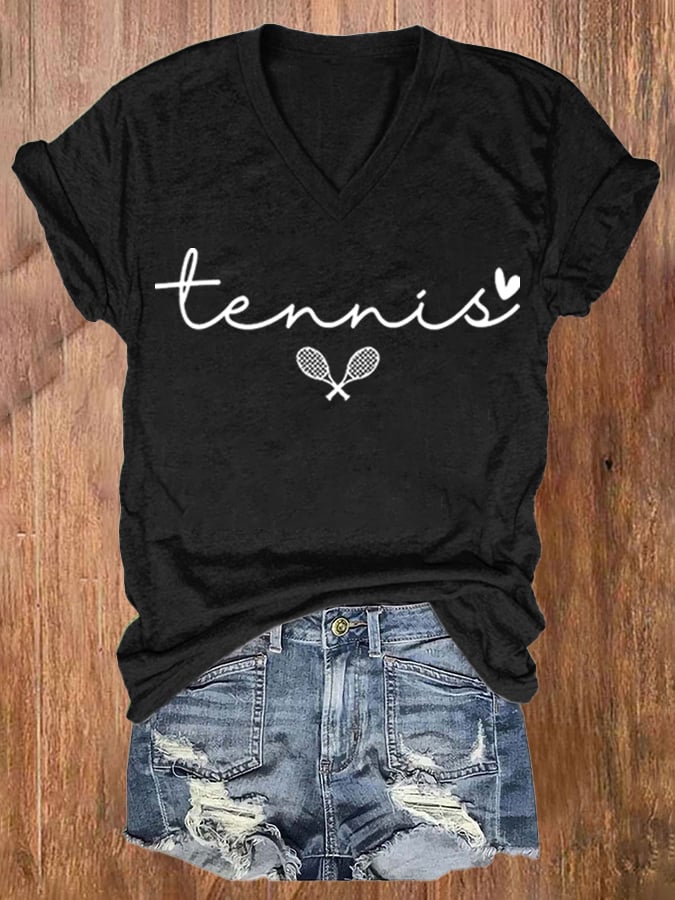 Women's  Tennis  Printed Short-Sleeved T-Shirt