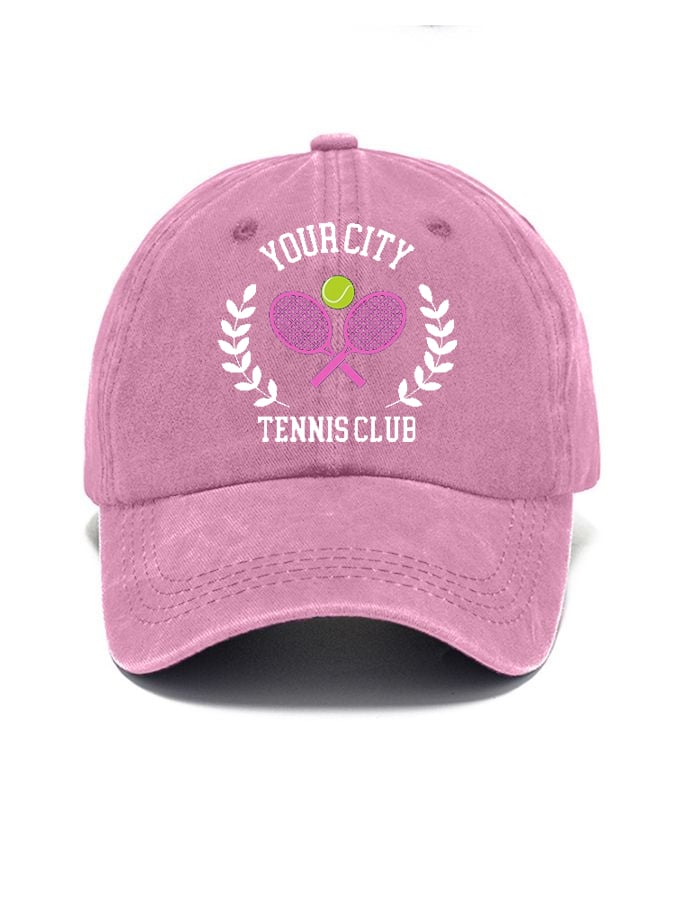 Custom Your City Apres Tennis Print Baseball Cap