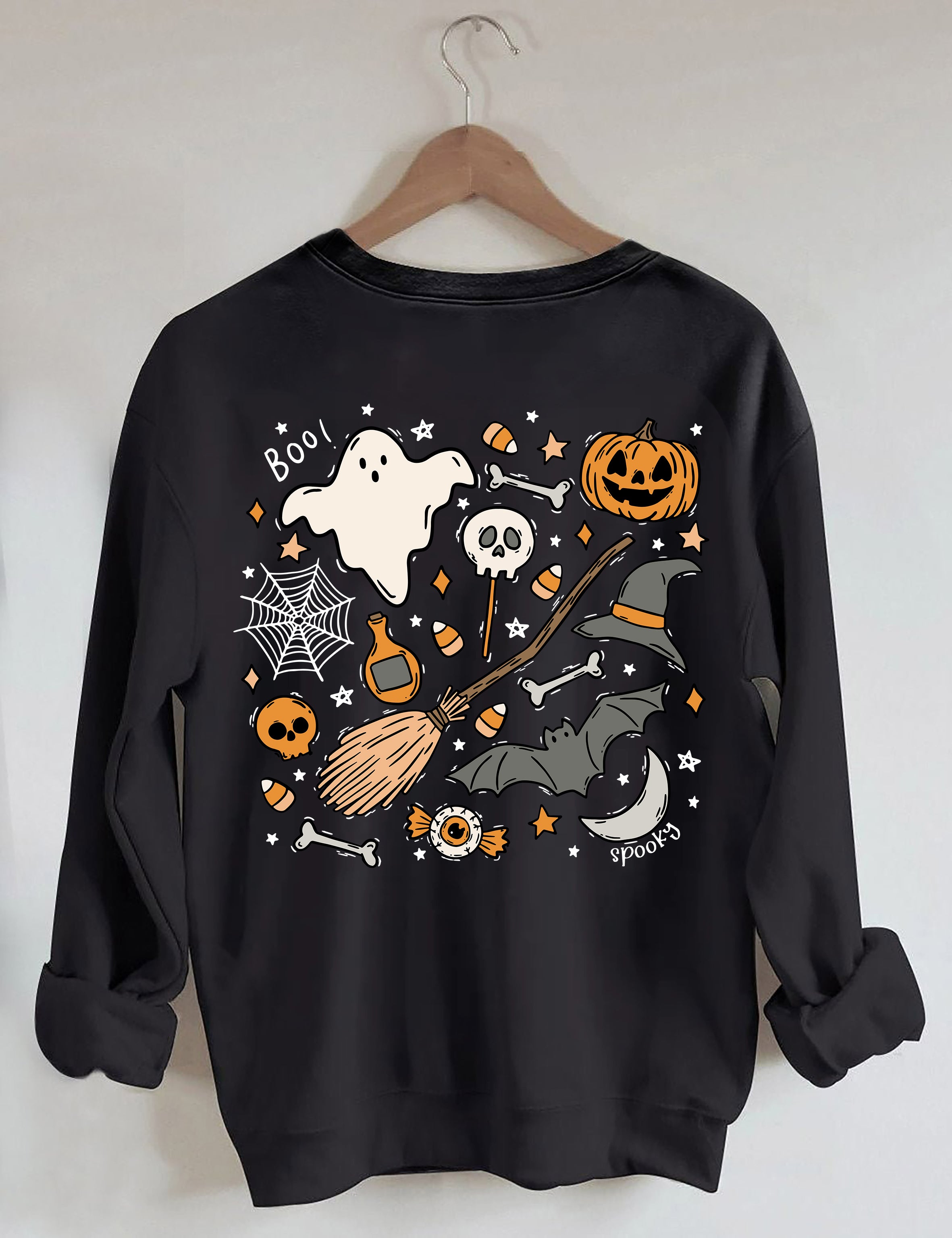 Ghost Outline Spooky Season Sweatshirt