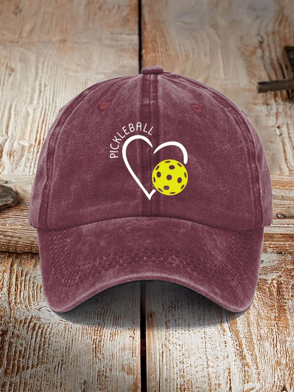 Pickleball Heart Print Unisex Hat