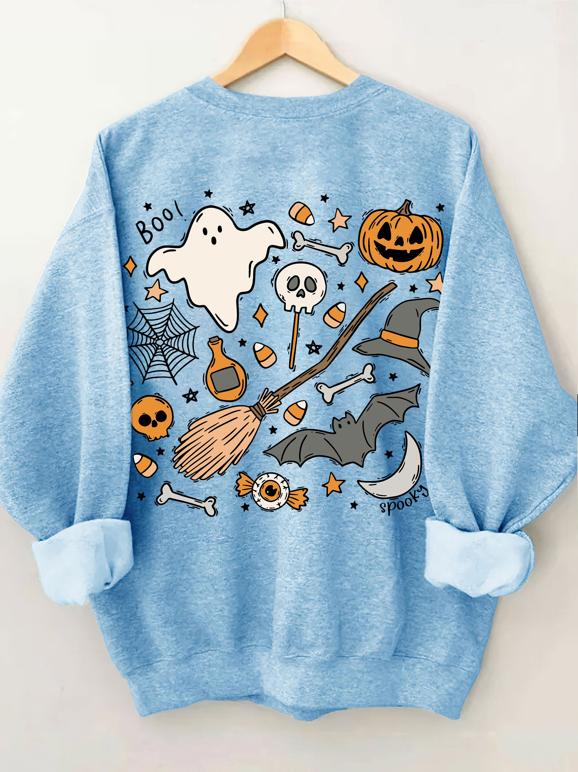 Ghost Outline Spooky Season Sweatshirt