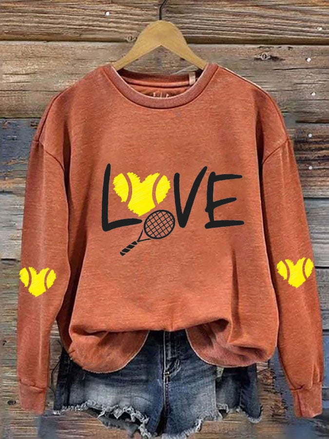 women's love tennis sweatshirt