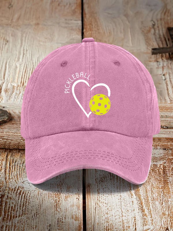 Pickleball Heart Print Unisex Hat