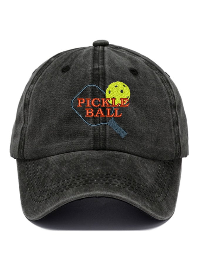 Ladies Pickleball Washed Cotton Letter Print Hat