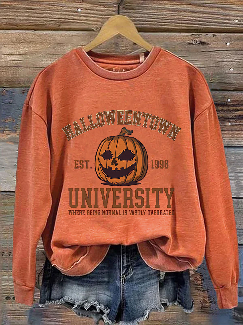 Halloweentown University Town Est 1998 Casual Print Sweatshirt