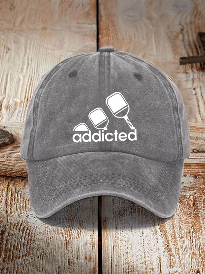 Funny pickleball "addicted" printed hat