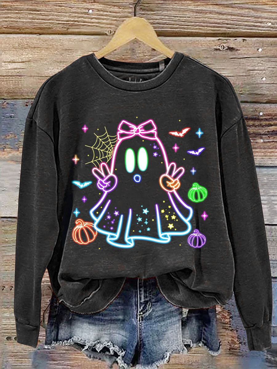 Halloween  Spooky Print  Casual  Sweatshirt