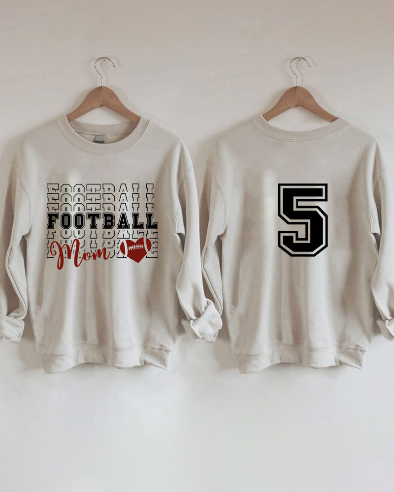 Football Mom Personalized Number Sweatshirt