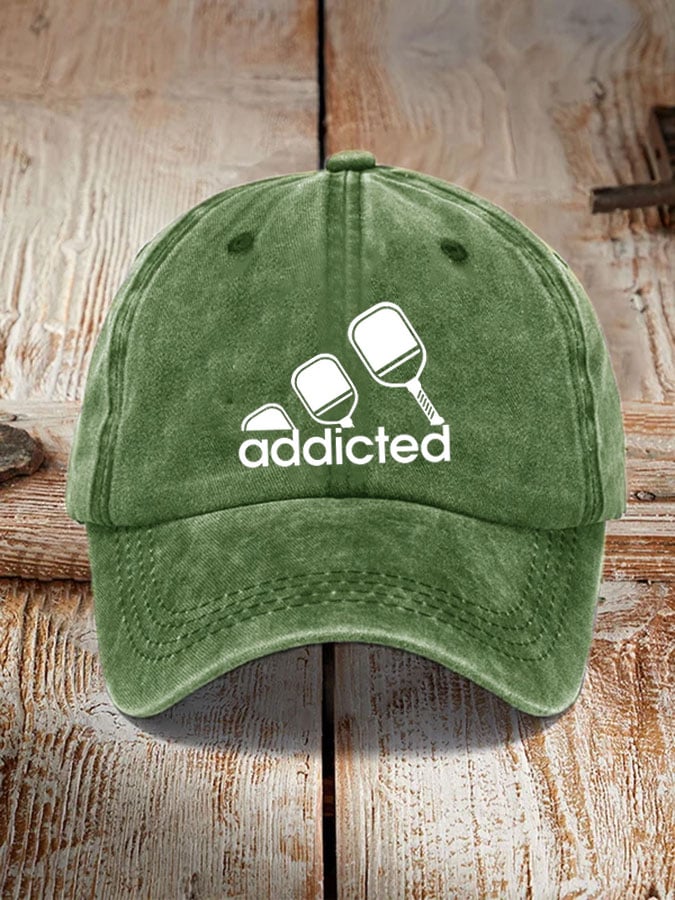 Funny pickleball "addicted" printed hat