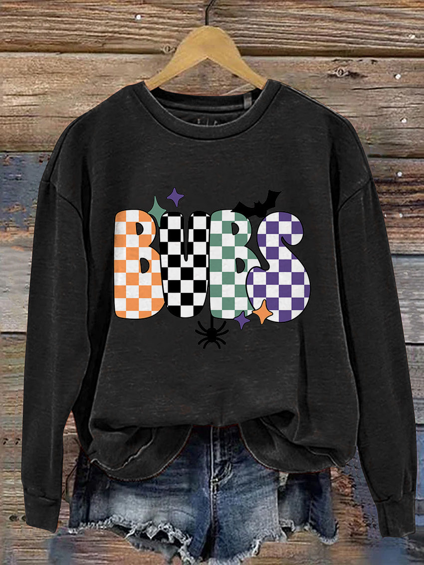 Halloween Bubs Casual Print Sweatshirt