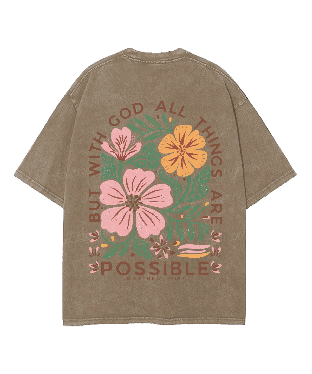 All Things Are Possible Double Sided Unisex Washed Christian T-shirt