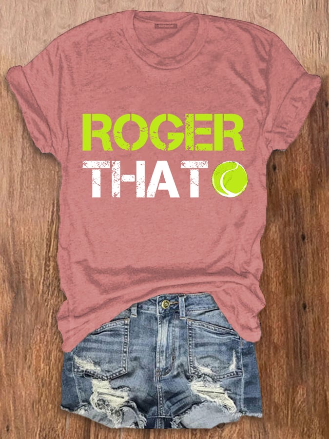 Women's The Goat RF Tennis Legend Roger That Print Crew Neck T-Shirt