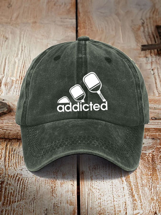 Funny pickleball "addicted" printed hat