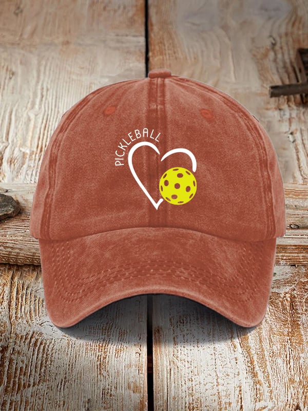 Pickleball Heart Print Unisex Hat