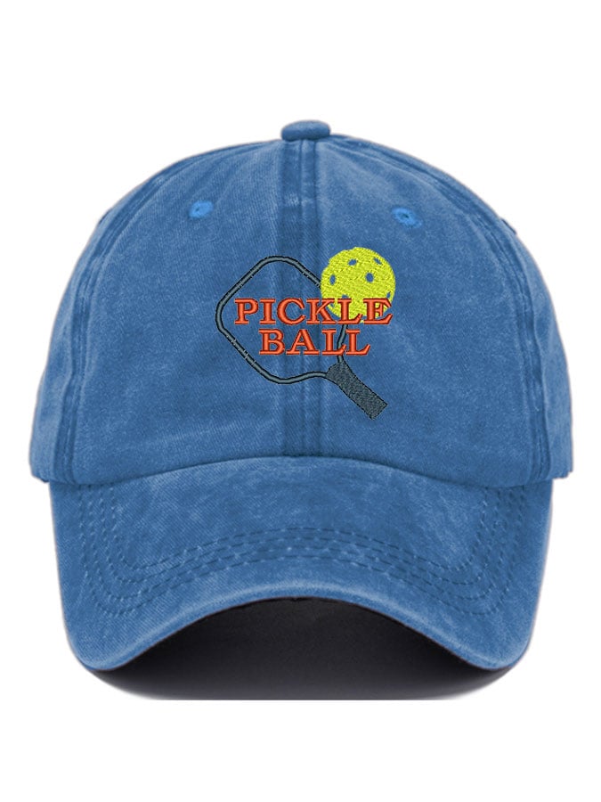 Ladies Pickleball Washed Cotton Letter Print Hat