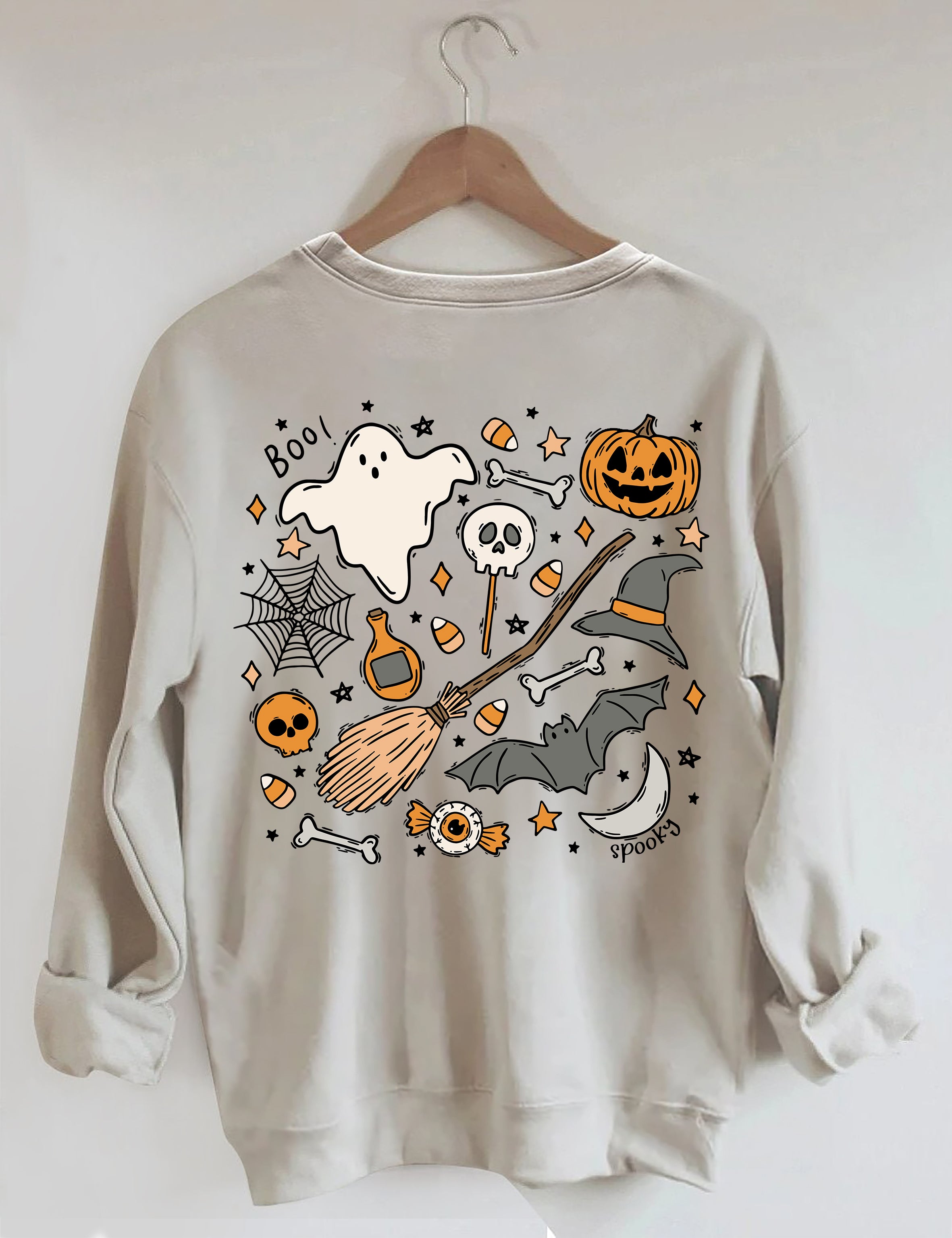 Ghost Outline Spooky Season Sweatshirt